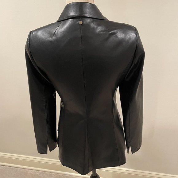 SOSKEN STUDIOS WOMEN'S FAUX LEATHER BLACK JACKET SIZE 1/USA 6 BNWOT - Picture 6 of 14